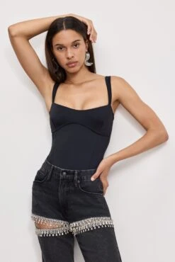 GOOD AMERICAN SWEETHEART SCUBA TANK BODYSUIT | BLACK001