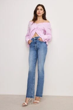GOOD AMERICAN ALWAYS FITS GOOD LEGS STRAIGHT JEANS LONG | INDIGO316