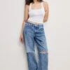 GOOD AMERICAN GOOD PETITE 90S RELAXED JEANS | INDIGO893