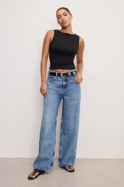 GOOD AMERICAN GOOD LOW RISE BAGGY JEANS | INDIGO893