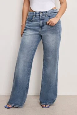 GOOD AMERICAN GOOD EASE RELAXED JEANS | INDIGO575 -GOOD AMERICAN STORE 11.241210 14 GRWL384 I575 GERJ B 1774