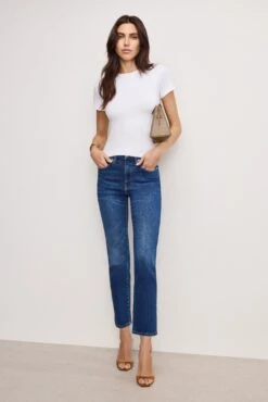 GOOD AMERICAN SUPER STRETCH BABY TEE | WHITE001 -GOOD AMERICAN STORE 2.241125 42 GT0346 W001 A 0020