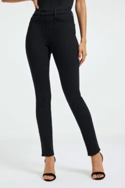 GOOD AMERICAN POWER STRETCH PULL-ON SKINNY JEANS | BLACK001