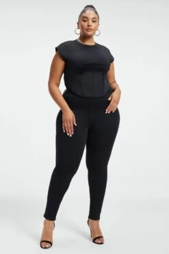 GOOD AMERICAN POWER STRETCH PULL-ON SKINNY JEANS | BLACK001 -GOOD AMERICAN STORE 220825 026 GLV478BT K001 H22 C 0005