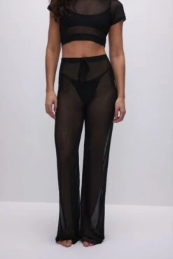 MESH WIDE PANTS | BLACK001