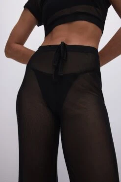 MESH WIDE PANTS | BLACK001 -GOOD AMERICAN STORE 230324 19 GSW0548 K001 SU23 A 0066