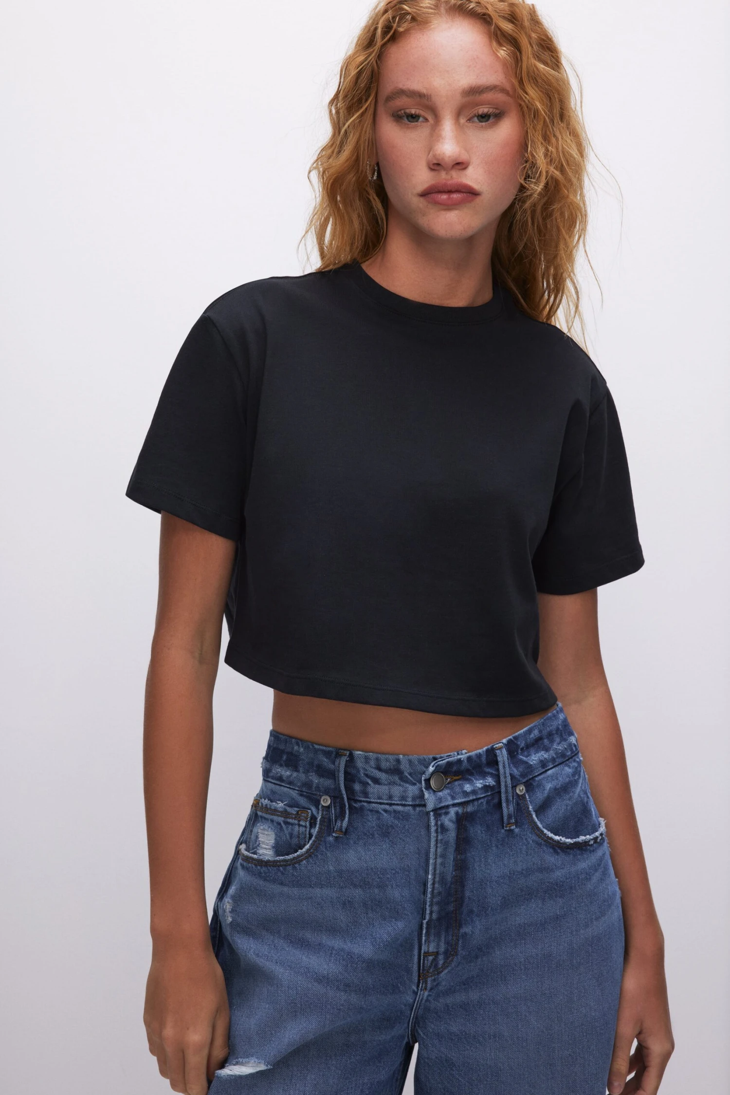 COTTON CROPPED TEE | BLACK001 6 COTTON CROPPED TEE | BLACK001 - Image 4