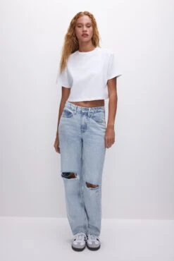 COTTON CROPPED TEE | WHITE001 -GOOD AMERICAN STORE 230329 26 GT0276V W001 SU23 A 0005