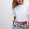 COTTON CROPPED TEE | WHITE001