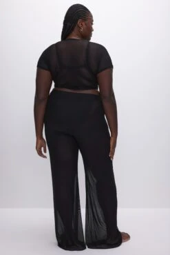 MESH WIDE PANTS | BLACK001 -GOOD AMERICAN STORE 230330 37 GSW0548 K001 SU23 C 0008