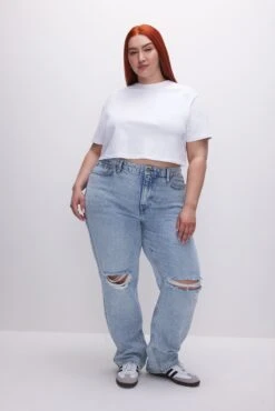 COTTON CROPPED TEE | WHITE001 -GOOD AMERICAN STORE 230404 28 GT0276V W001 SUM23 C 0002