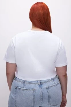 COTTON CROPPED TEE | WHITE001 -GOOD AMERICAN STORE 230404 28 GT0276V W001 SUM23 C 0049
