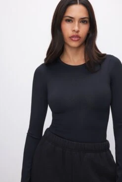 GOOD AMERICAN SCUBA CREWNECK BODYSUIT | BLACK001