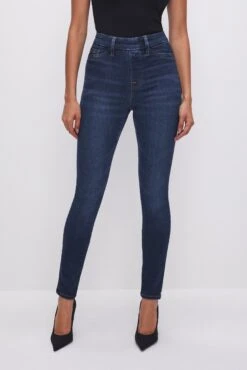 GOOD AMERICAN POWER STRETCH PULL-ON SKINNY JEANS | INDIGO491 -GOOD AMERICAN STORE 230623 39 GLV478TE I491 FALL23 A 0030