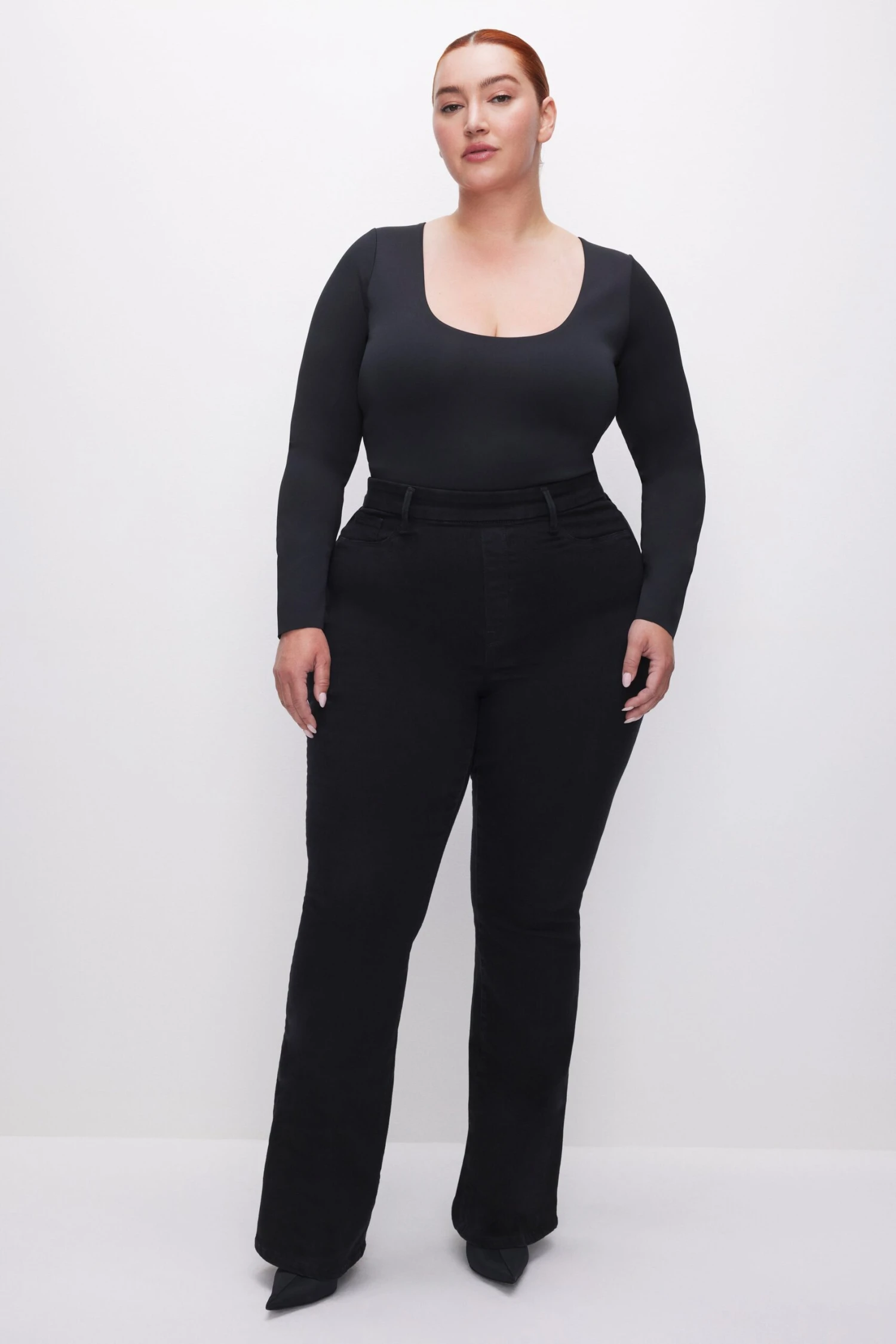 GOOD AMERICAN POWER STRETCH PULL-ON FLARE JEANS | BLACK001 10 GOOD AMERICAN POWER STRETCH PULL-ON FLARE JEANS | BLACK001 - Image 8