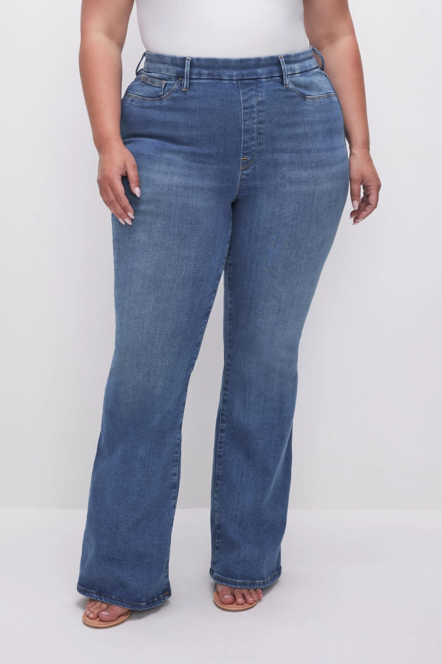 GOOD AMERICAN POWER STRETCH PULL-ON FLARE JEANS | INDIGO490 11 GOOD AMERICAN POWER STRETCH PULL-ON FLARE JEANS | INDIGO490 - Image 9