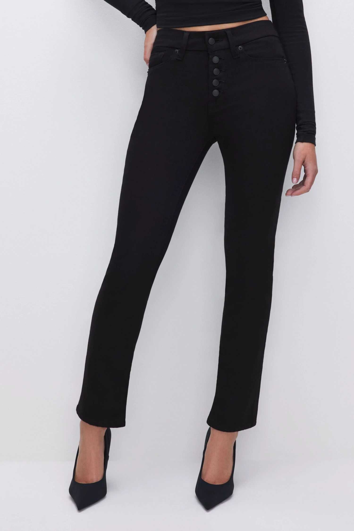 GOOD AMERICAN NEVER FADES GOOD LEGS STRAIGHT JEANS | BLACK001 9 GOOD AMERICAN NEVER FADES GOOD LEGS STRAIGHT JEANS | BLACK001 - Image 7