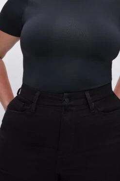 GOOD AMERICAN GOOD LEGS FLARE NEVER FADE JEANS | BLACK001 -GOOD AMERICAN STORE 231011 24 GLF47SBTE K001 HOL23 C 0036