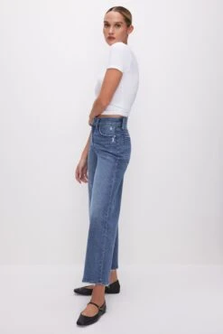 GOOD AMERICAN GOOD WAIST CROPPED PALAZZO JEANS | INDIGO338 16 GOOD AMERICAN GOOD WAIST CROPPED PALAZZO JEANS | INDIGO338 -GOOD AMERICAN STORE 231114 29 GWPC802T I338 SP24 A 0031