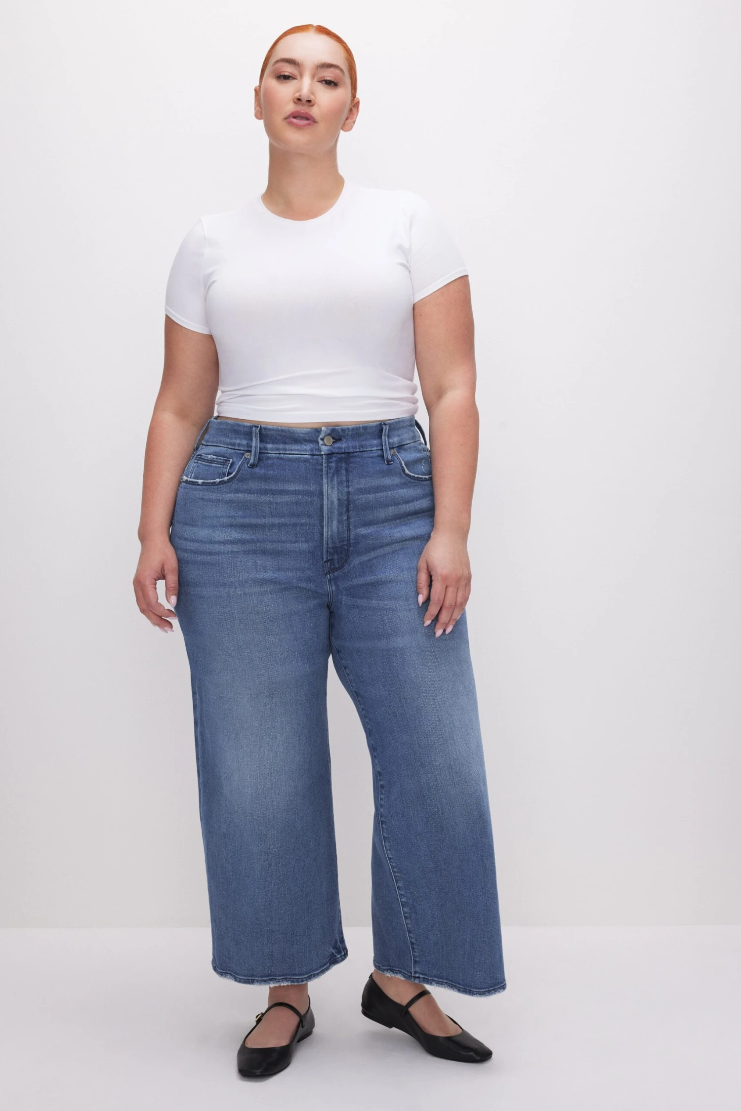 GOOD AMERICAN GOOD WAIST CROPPED PALAZZO JEANS | INDIGO338 10 GOOD AMERICAN GOOD WAIST CROPPED PALAZZO JEANS | INDIGO338 - Image 8