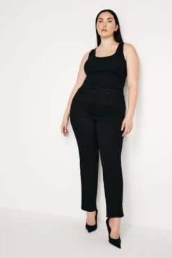 GOOD AMERICAN GOOD CURVE STRAIGHT NEVER FADE JEANS | BLACK001 -GOOD AMERICAN STORE 240326 41 GCST47SBTE K001 CORE C 0019