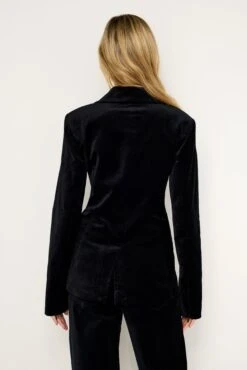 GOOD AMERICAN VELVET SCULPTED BLAZER | BLACK001 -GOOD AMERICAN STORE 240613 40 GFD173 K001 FALL24 A 0113