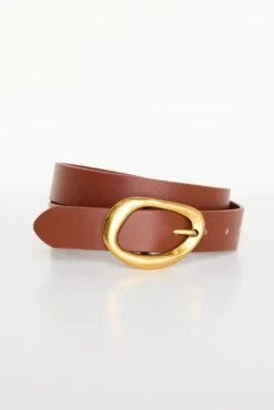 GOOD AMERICAN CLASSIC OVAL BUCKLE BELT | COGNAC002