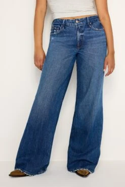 GOOD AMERICAN GOOD SKATE WIDE LEG JEANS | INDIGO713 -GOOD AMERICAN STORE 240801 17 GSKT062T I713 FALL24 B 0050