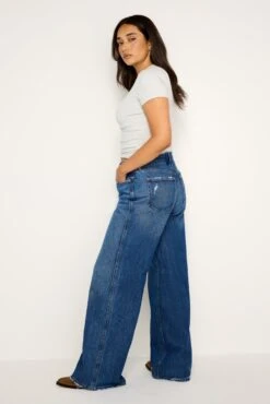 GOOD AMERICAN GOOD SKATE WIDE LEG JEANS | INDIGO713 -GOOD AMERICAN STORE 240801 17 GSKT062T I713 FALL24 B 0065