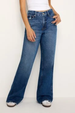 GOOD AMERICAN GOOD SKATE WIDE LEG JEANS | INDIGO713 -GOOD AMERICAN STORE 240815 12 GSKT062T I713 FALL24 A 0384