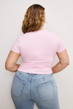 GOOD AMERICAN SUPER STRETCH BABY TEE | ROSEQUARTZ001 -GOOD AMERICAN STORE 241111 27 GT0346 RQ01 C 0056