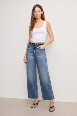 GOOD AMERICAN GOOD SKATE WIDE CROPPED JEANS | INDIGO978 -GOOD AMERICAN STORE 241205 20 GSKAC802T I978 A 0001