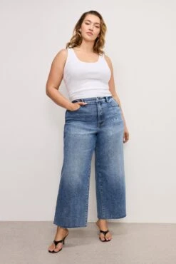 GOOD AMERICAN GOOD SKATE WIDE CROPPED JEANS | INDIGO978 -GOOD AMERICAN STORE 241206 04 GSKAC802T I978 C 0040