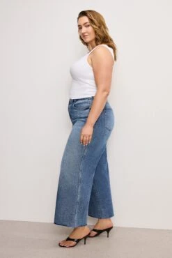 GOOD AMERICAN GOOD SKATE WIDE CROPPED JEANS | INDIGO978 -GOOD AMERICAN STORE 241206 04 GSKAC802T I978 C 0109