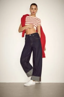 GOOD AMERICAN GOOD LOW RISE BAGGY CUFFED JEANS | INDIGO1006 -GOOD AMERICAN STORE 250103 23 0029