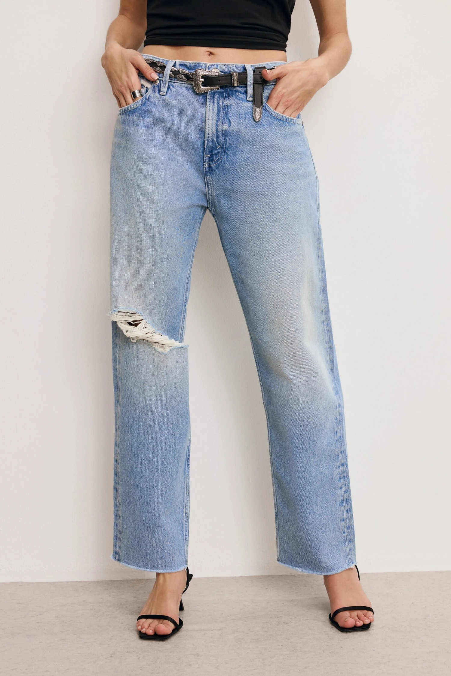 GOOD AMERICAN GOOD RELAXED STRAIGHT JEANS | INDIGO887 5 GOOD AMERICAN GOOD RELAXED STRAIGHT JEANS | INDIGO887 - Image 3