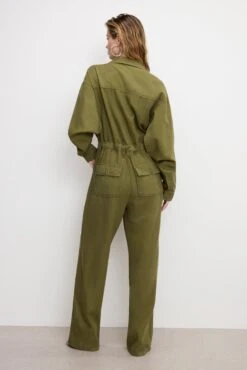 LITE LINEN OVERSIZED JUMPSUIT | MARTINI OLIVE002 -GOOD AMERICAN STORE 250218 37 GDUJUSUW99 MO02 A 5125