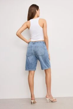 LITE LINEN BERMUDA SHORT | INDIGO786 -GOOD AMERICAN STORE 250219 28 GFD228DN I786 A 3275