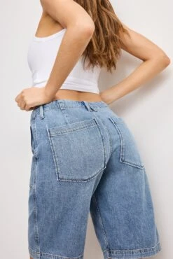 LITE LINEN BERMUDA SHORT | INDIGO786 -GOOD AMERICAN STORE 250219 28 GFD228DN I786 A 3292