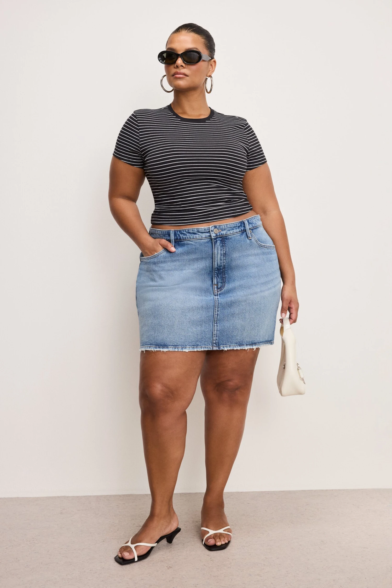 GOOD AMERICAN SUPER STRETCH BABY TEE | CLASSIC STRIPE002 7 GOOD AMERICAN SUPER STRETCH BABY TEE | CLASSIC STRIPE002 - Image 5