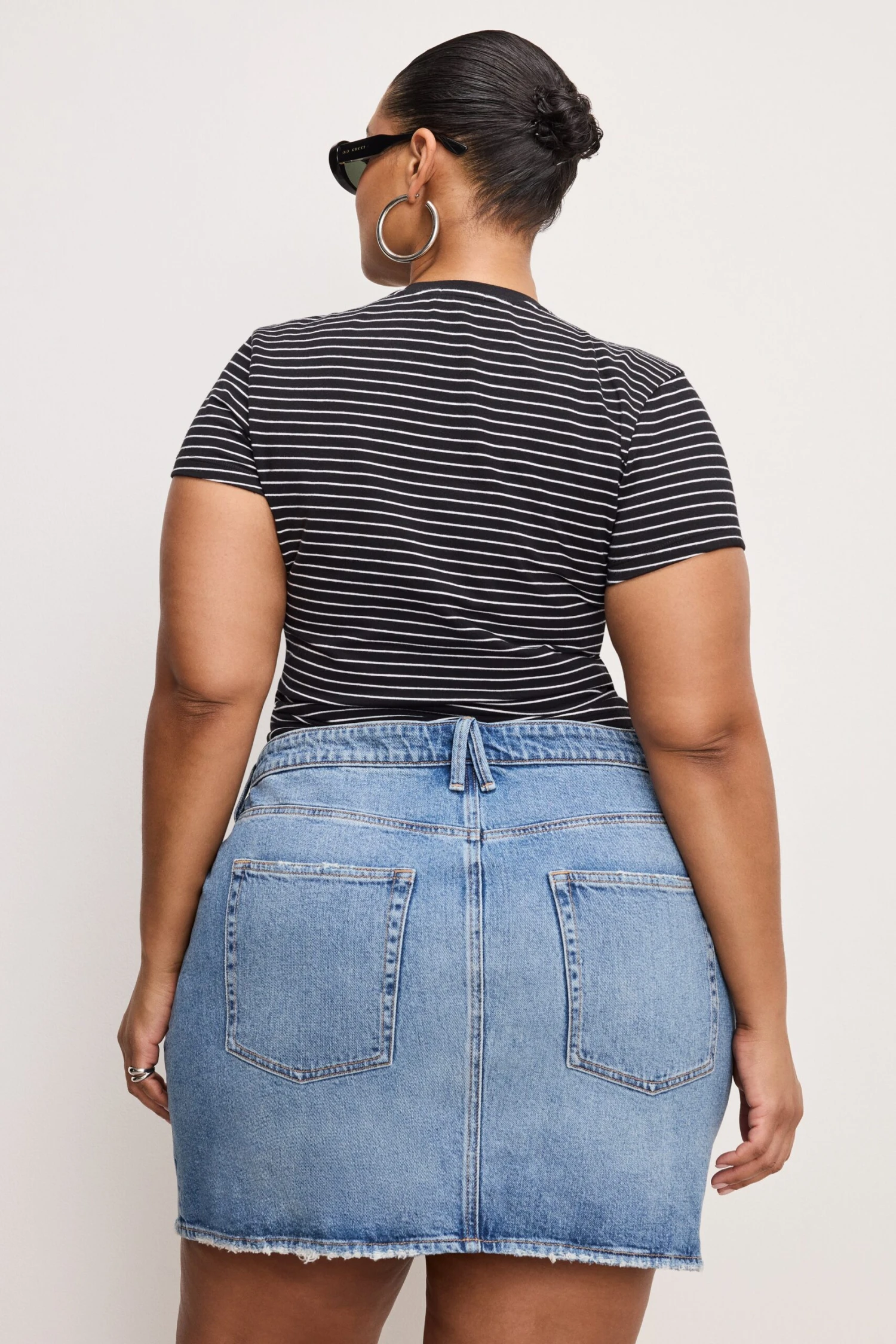 GOOD AMERICAN SUPER STRETCH BABY TEE | CLASSIC STRIPE002 8 GOOD AMERICAN SUPER STRETCH BABY TEE | CLASSIC STRIPE002 - Image 6