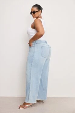 WEIGHTLESS GOOD SKATE WIDE CROPPED JEANS | INDIGO959 -GOOD AMERICAN STORE 250225 18 GSKACD02T I959 C 2433