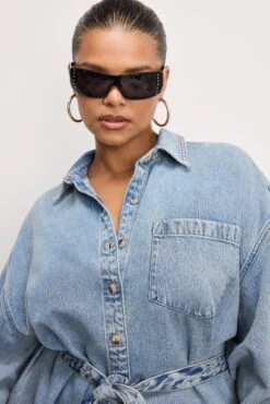 WEIGHTLESS DENIM ROMPER | INDIGO793 -GOOD AMERICAN STORE 250225 20 GFD392 I793 C 2704