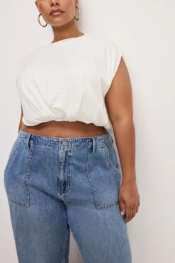 LITE LINEN DENIM PANTS | INDIGO786 -GOOD AMERICAN STORE 250225 22 GFD227DN I786 C 3078