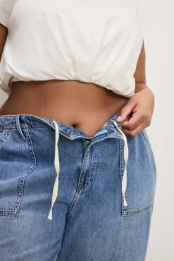 LITE LINEN DENIM PANTS | INDIGO786 -GOOD AMERICAN STORE 250225 22 GFD227DN I786 C 3088