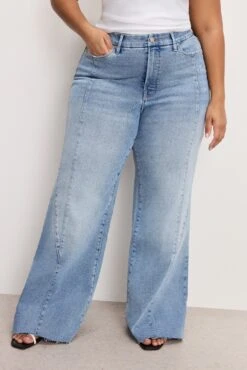 GOOD AMERICAN GOOD WAIST PALAZZO JEANS | INDIGO957 -GOOD AMERICAN STORE 250225 23 GWPMSD15T I957 C 3140