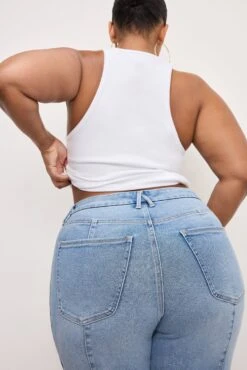 GOOD AMERICAN GOOD WAIST PALAZZO JEANS | INDIGO957 -GOOD AMERICAN STORE 250225 23 GWPMSD15T I957 C 3278