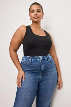 GOOD AMERICAN SOFT TECH GOOD LEGS CROPPED MINI BOOT JEANS | INDIGO818 -GOOD AMERICAN STORE 250225 31 GLCMBRH960T I818 C 4237