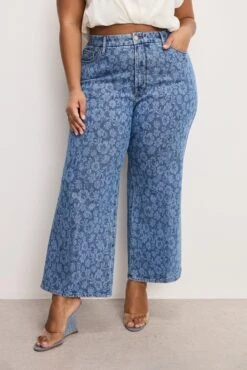 GOOD AMERICAN GOOD WAIST CROPPED PALAZZO JEANS | HIBISCUS BLOOM001 -GOOD AMERICAN STORE 250225 37 GFD462 HBP1 C 5154