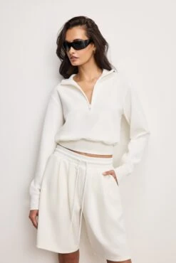 AIR SOFT SCUBA HALF ZIP SWEATSHIRT | CLOUD WHITE